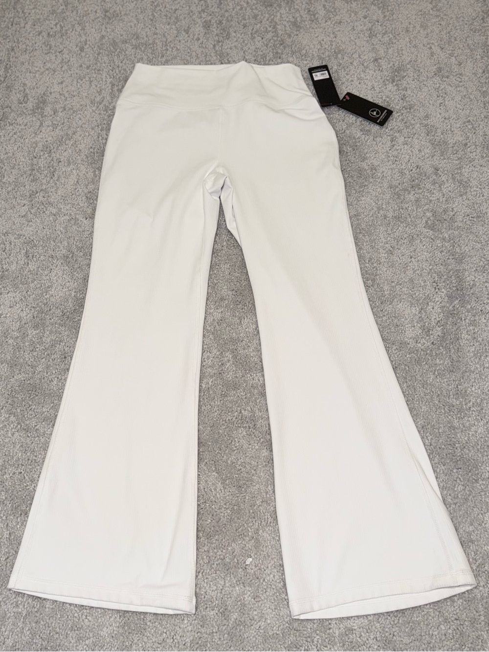 90 Degree By Reflex White Flared Leggings